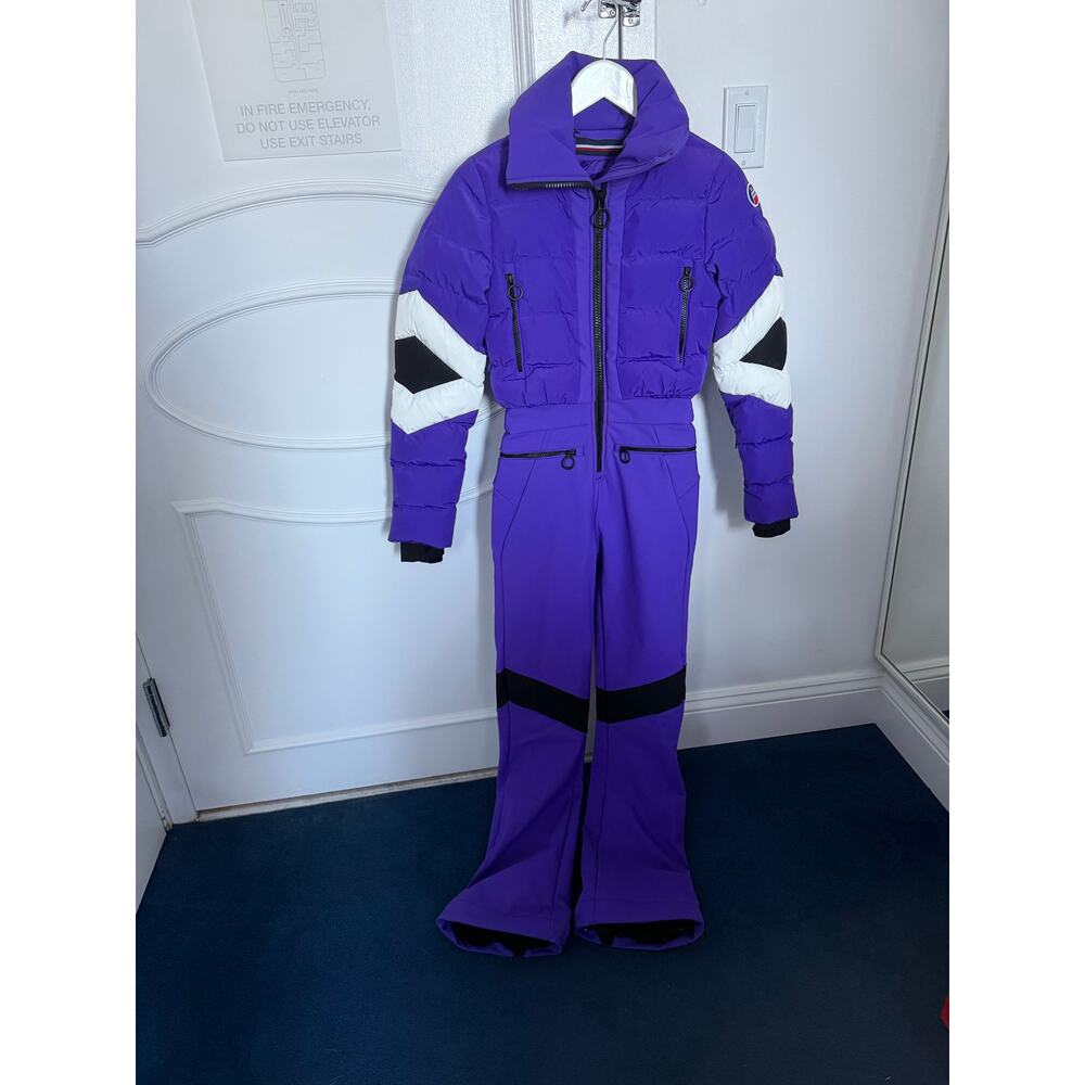 Fusalp Clarisse purple ski suit onesie 36